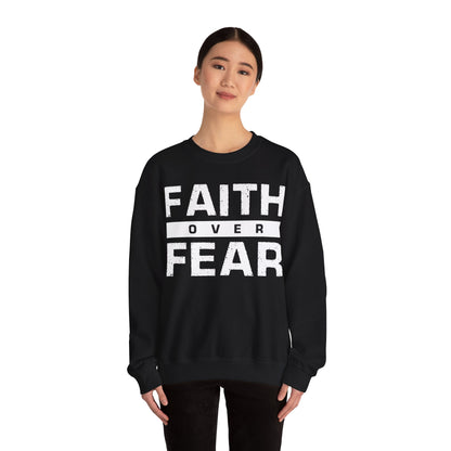 Faith Over Fear (Black) Unisex Heavy Blend™ Crewneck Sweatshirt