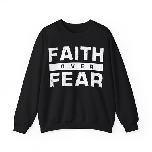 Faith Over Fear (Black) Unisex Heavy Blend™ Crewneck Sweatshirt