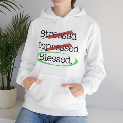 Stressed, Depressed, Blessed - Unisex Heavy Blend™ Hooded Sweatshirt