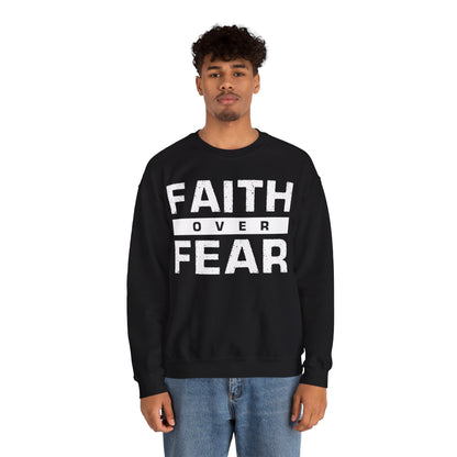 Faith Over Fear (Black) Unisex Heavy Blend™ Crewneck Sweatshirt