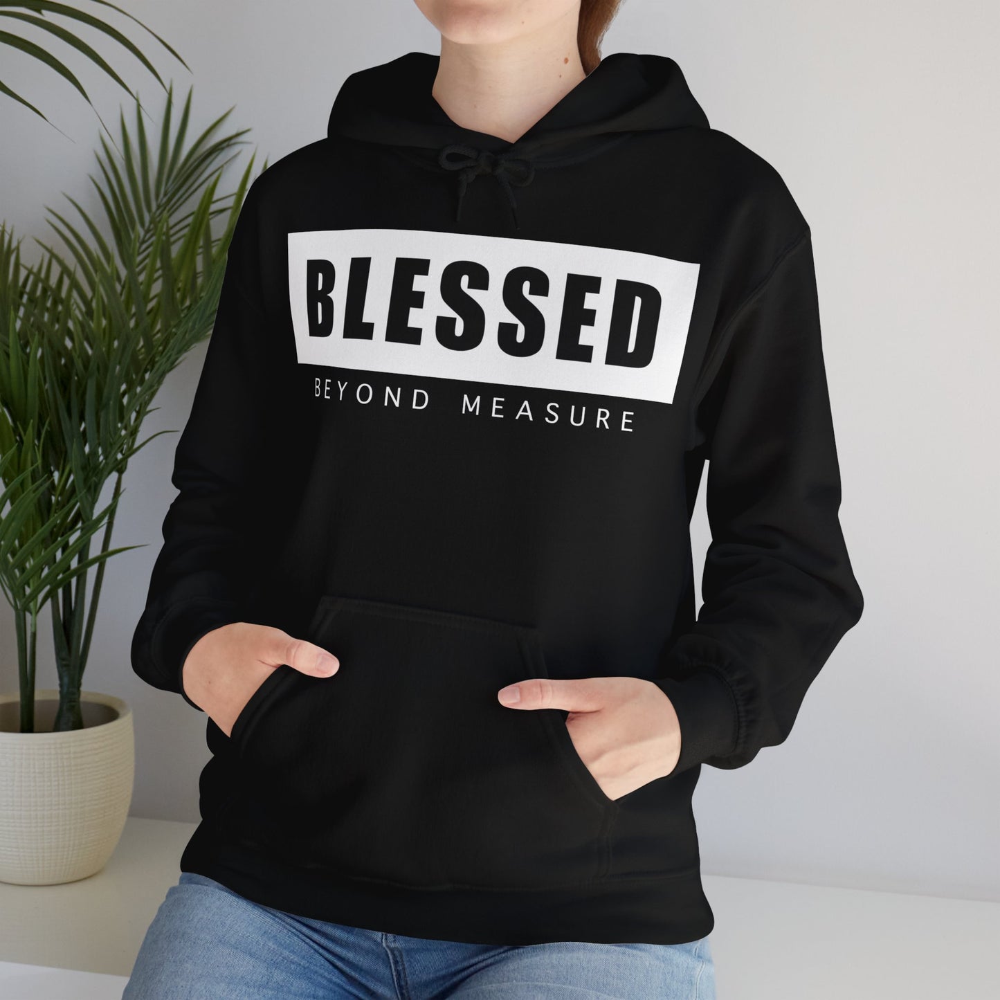 Blessed Beyond Measure (Black) - Unisex Heavy Blend™ Hooded Sweatshirt