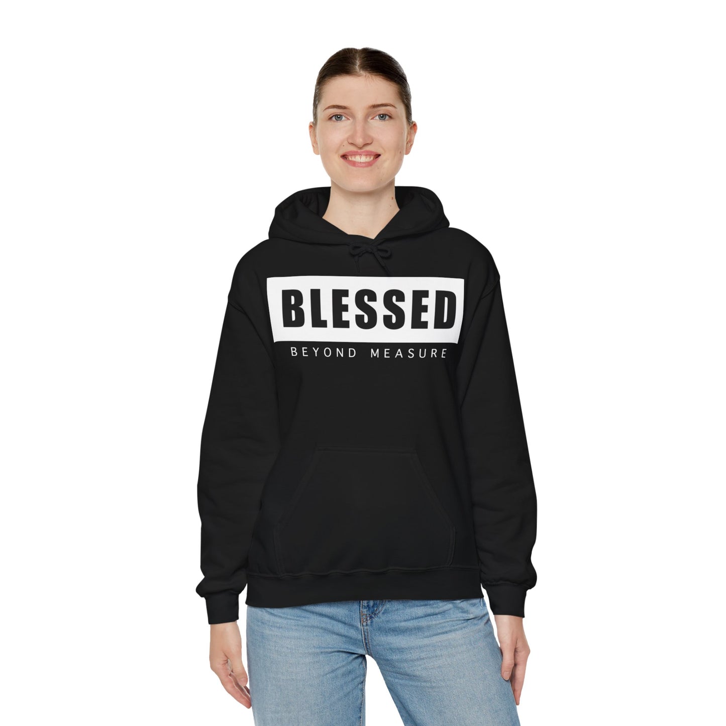 Blessed Beyond Measure (Black) - Unisex Heavy Blend™ Hooded Sweatshirt