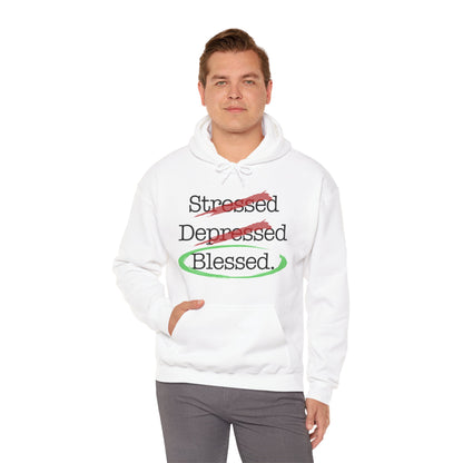 Stressed, Depressed, Blessed - Unisex Heavy Blend™ Hooded Sweatshirt